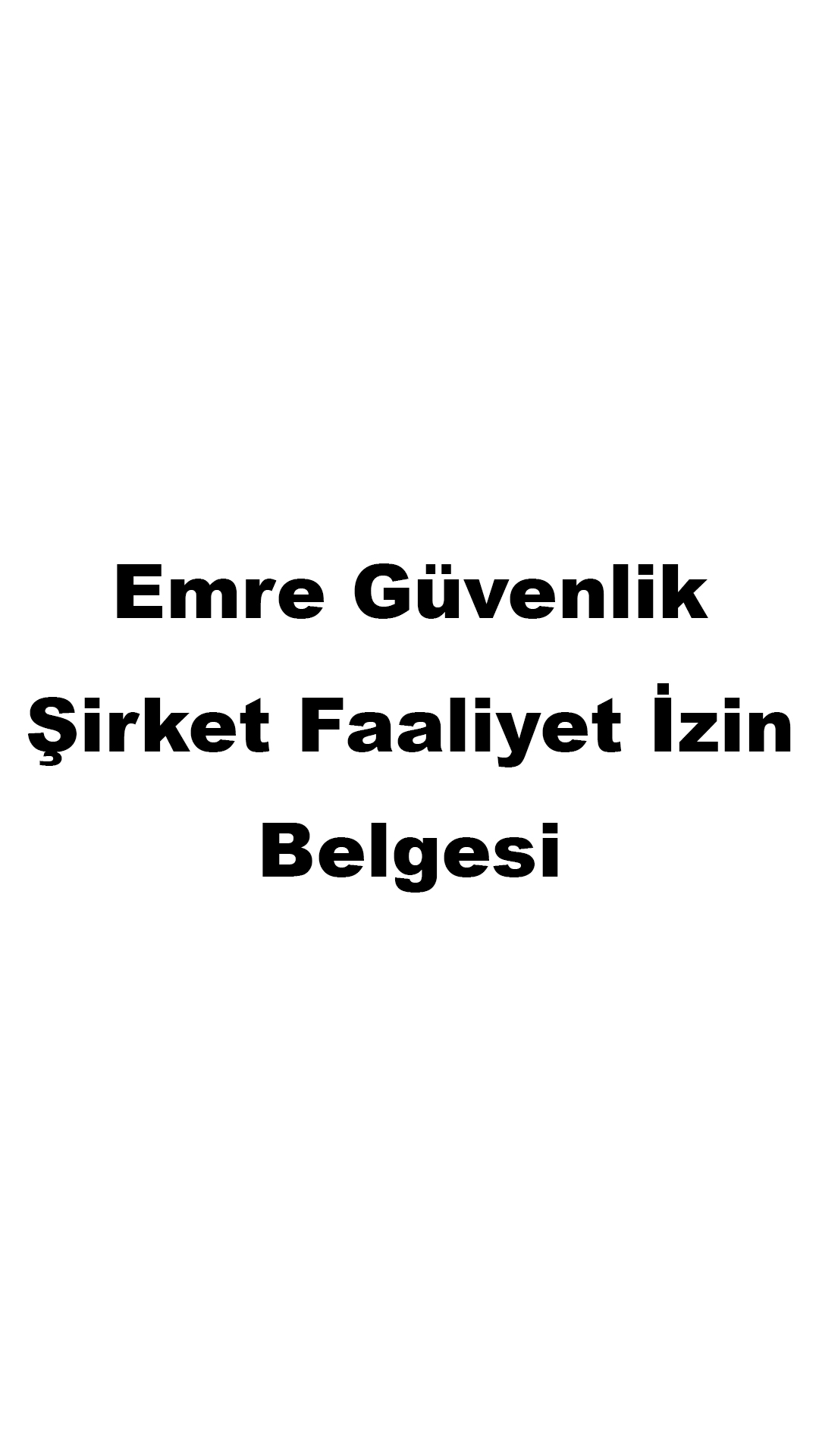 Şirket Faaliyet İzin Belgesi